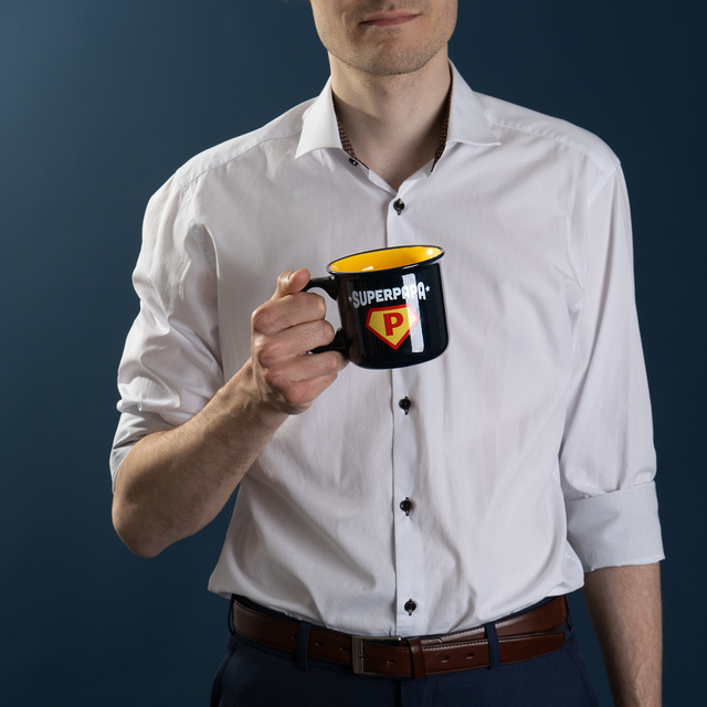 Sada pánskych ponožiek Super Papa v košíčku s kľúčenkou