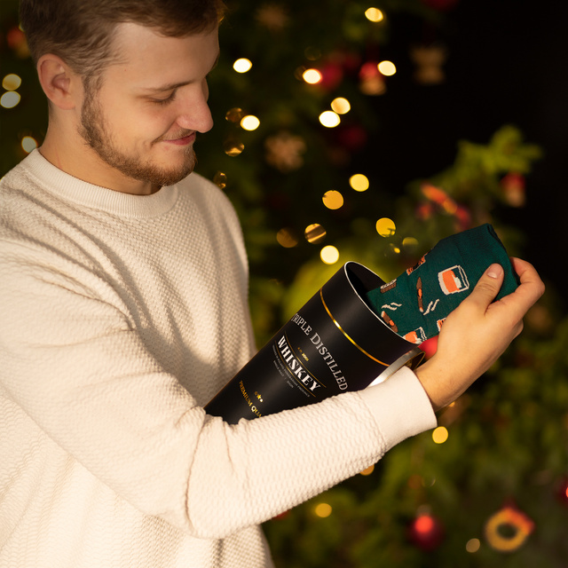 Farebné pánske ponožky SOXO Whisky v tube - 3 páry