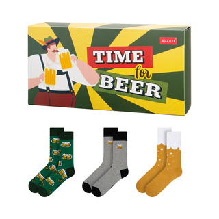 Farebné pánske ponožky SOXO pivo - 3 páry