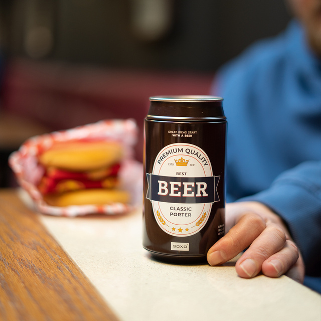 Farebné pánske ponožky SOXO GOOD STUFF vtipné klasické pivo porter v plechovke ako darček