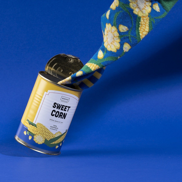 Dámske ponožky SOXO kukurica v plechovke