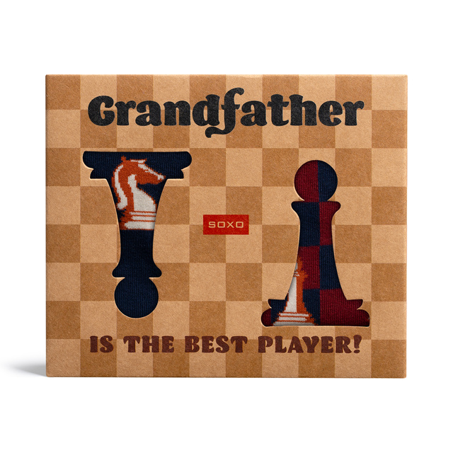Pánske ponožky SOXO šach pre dedka – 2 páry