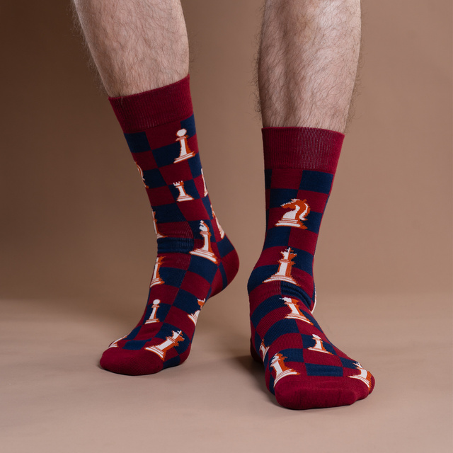 Pánske ponožky SOXO šach pre dedka – 2 páry