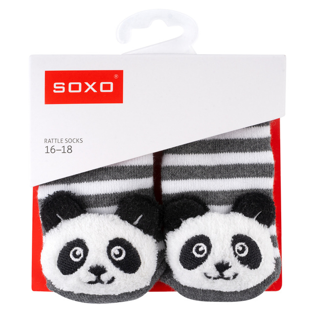 Sada 3x Farebné ponožky pre bábätká SOXO s hrkálkou