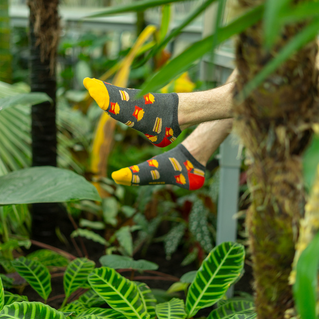 Sada 3x Farebné pánske ponožky SOXO GOOD STUFF bavlnené pizza | pivo