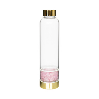 Fľaša na vodu z ružového kremeňa 450 ml