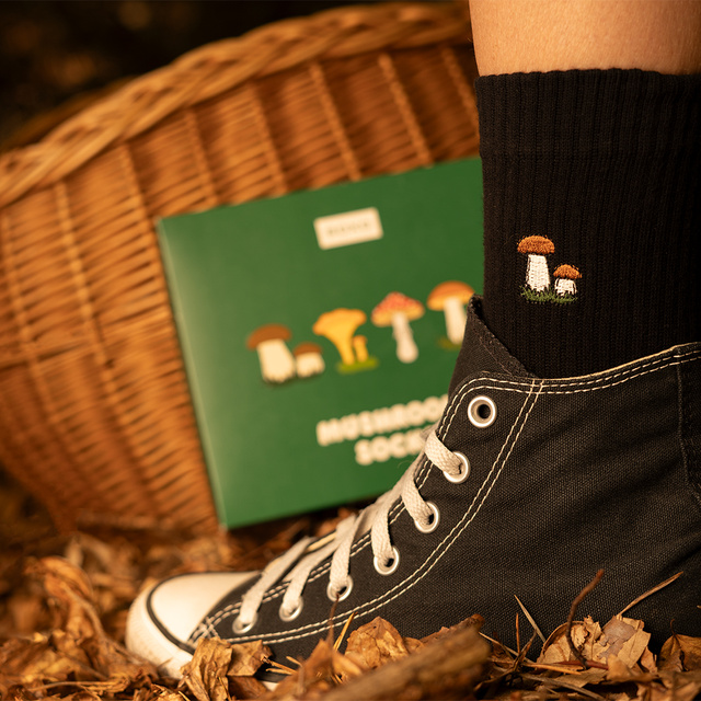 Dámske ponožky SOXO s hríbikmi v balení prémiovej edície - 4 páry