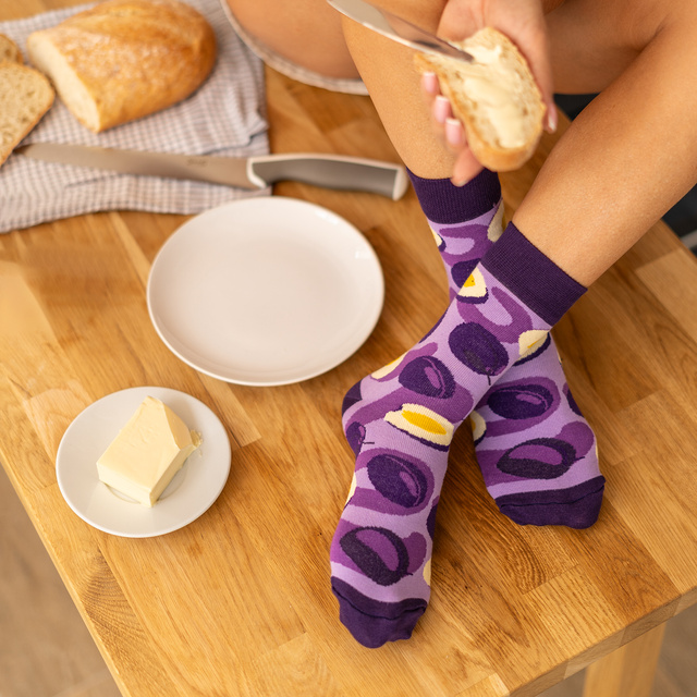 Dámske ponožky SOXO slivkový džem v tégliku