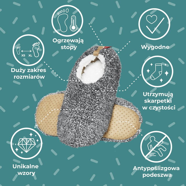 Papuče SOXO SUPER SOFT s protišmykovou podrážkou a cvočkami z PVC