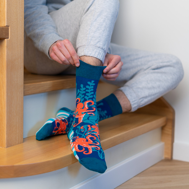 Sada 4x Farebné pánske ponožky SOXO GOOD STUFF v krabičke pizza | nápad na darček