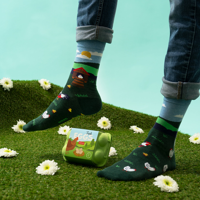 Pánske farebné ponožky SOXO Vidiecke vajcia - 3 páry