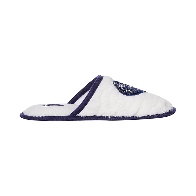 OUTLET Biele dámske papuče SOXO so srdiečkom a tvrdou TPR podrážkou