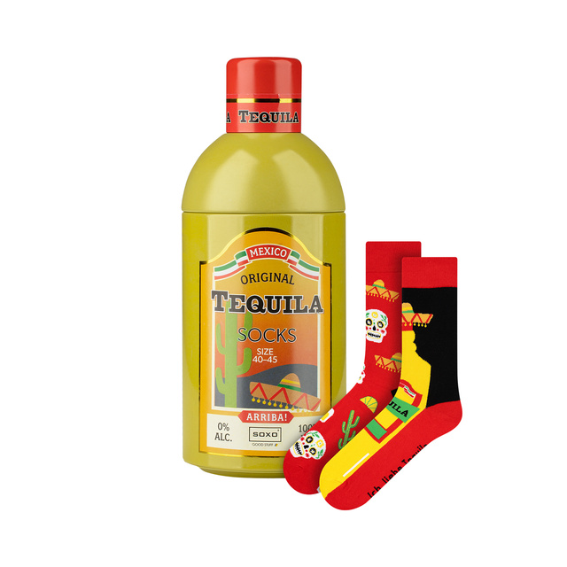 Farebné pánske ponožky SOXO GOOD STUFF Tequila vo fľaši vtipné bavlnené