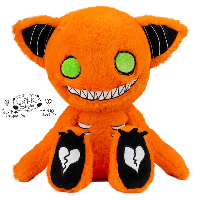 Maskot Gus Fink oranžová mačka Slurg