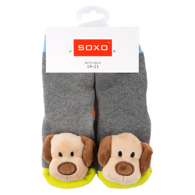 Sada 2x Farebné ponožky pre bábätká SOXO s hrkálkou