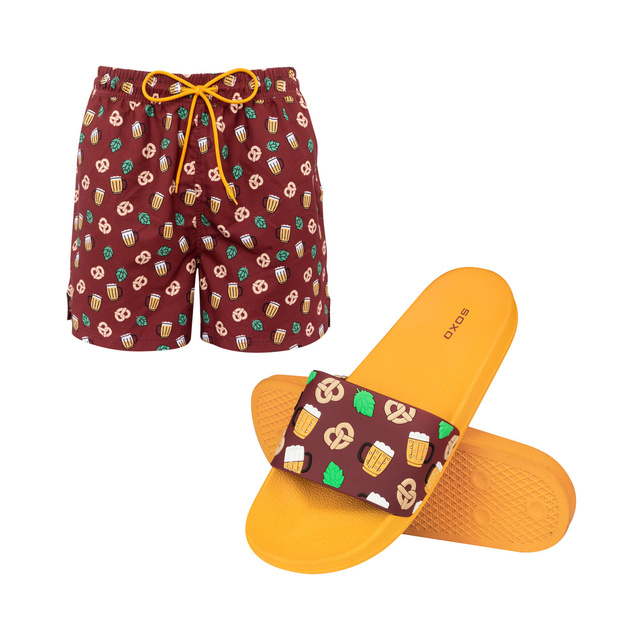 Plavky + šľapky pivný motív