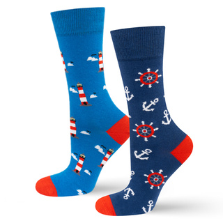 Farebné pánske ponožky SOXO GOOD STUFF nezhodné maják