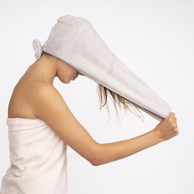 Kúpací turban MOMO WAY sivý | uterák