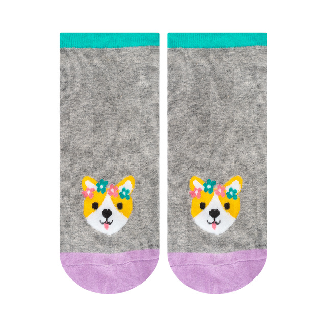 Sada 5x Farebné dámske ponožky SOXO psíky