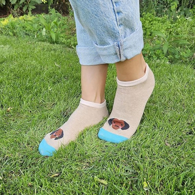 Sada 5x Farebné dámske ponožky SOXO psíky