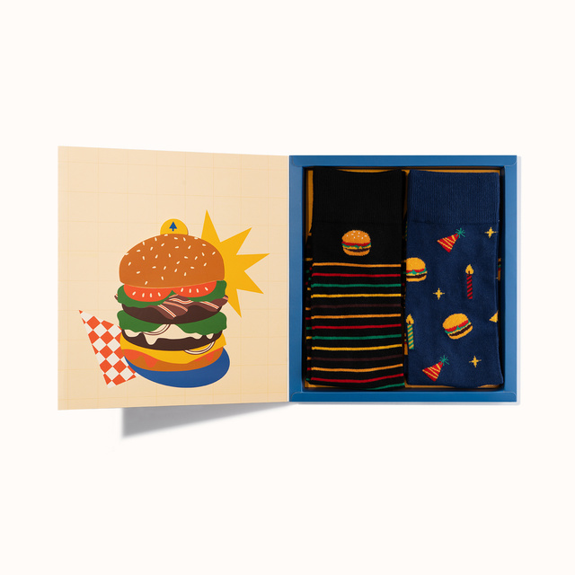 Ponožky Narodeninová Burger 2 pack