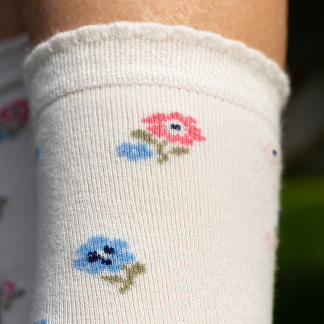 Bambusové Ponožky s Kvetinovým Vzorom