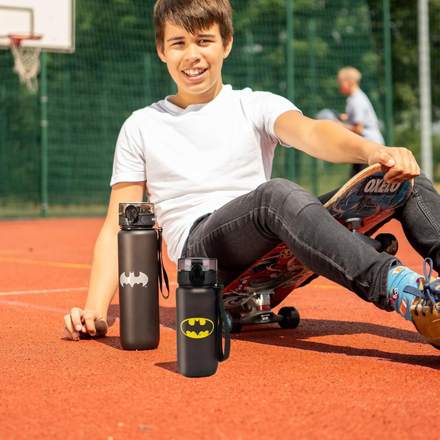 Fľaša na vodu 0,6L čierna | odolná a praktická | Batman