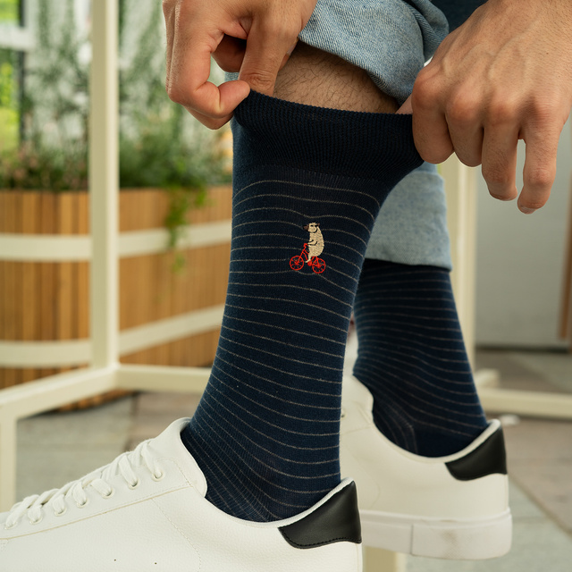 Pánske ponožky SOXO capybara na bicykli - 2 páry