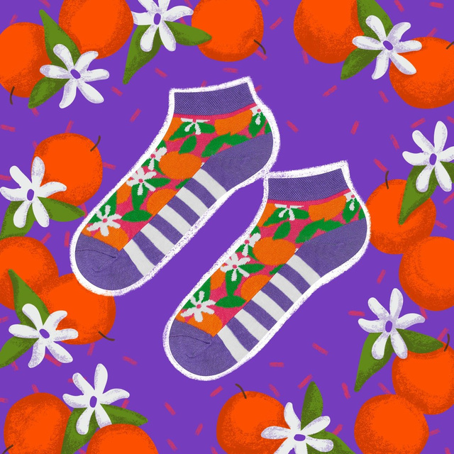 OUTLET Farebné dámske ponožky SOXO členkové vtipné oranžové