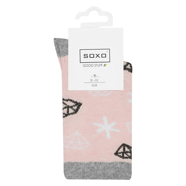 Ružové detské ponožky SOXO GOOD STUFF s diamantmi