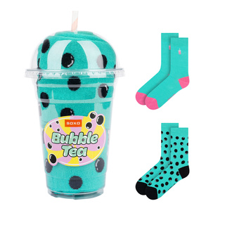 Pánske dámske ponožky Soxo tyrkysové Bubble Tea - 2 páry