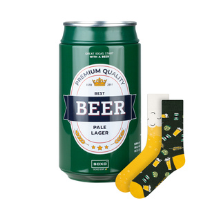 Farebné pánske ponožky SOXO GOOD STUFF vtipné pivo Pale Lager v plechovke ako darček