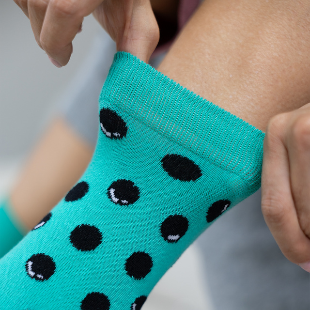 Pánske dámske ponožky Soxo tyrkysové Bubble Tea - 2 páry