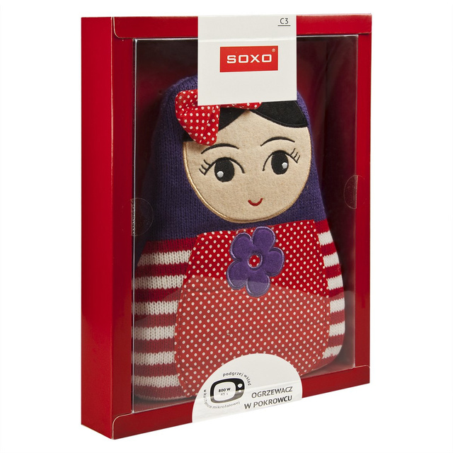 OUTLET Farebný ohrievač SOXO Dry Hot Water Bottle Bottle v obale ako darček pre detskú bábiku
