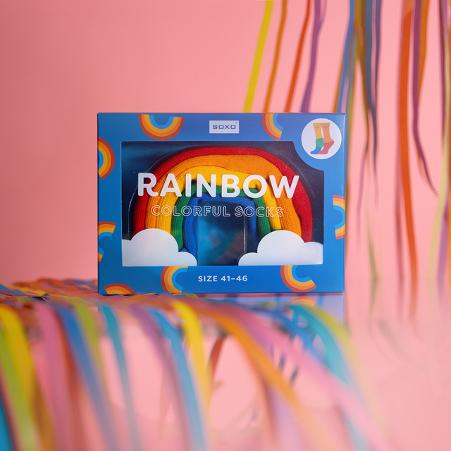 Dámske | Pánske ponožky  SOXO Duha v krabičke