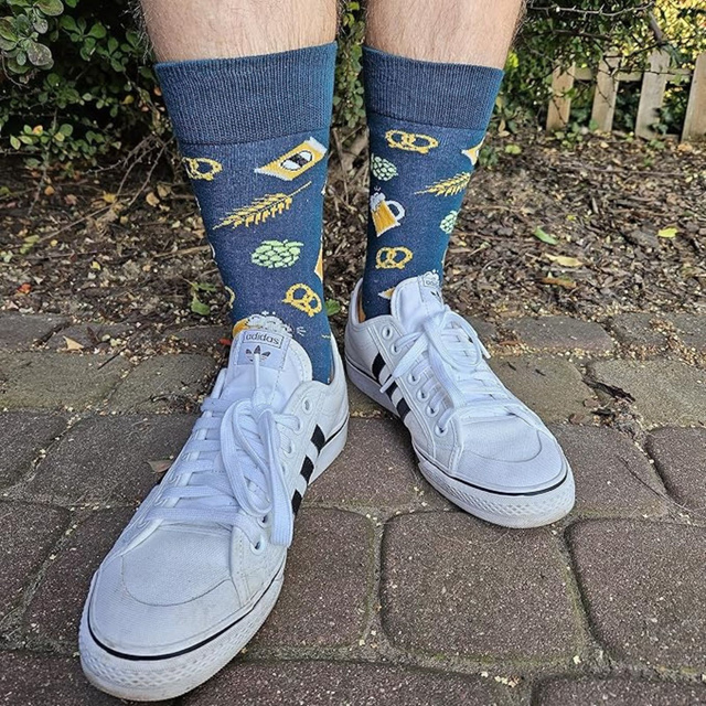 Farebné pánske ponožky SOXO klasické pšeničné pivo v plechovke