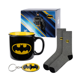 Sada pánskych Batman ponožiek v hrnčeku s kľúčenkou