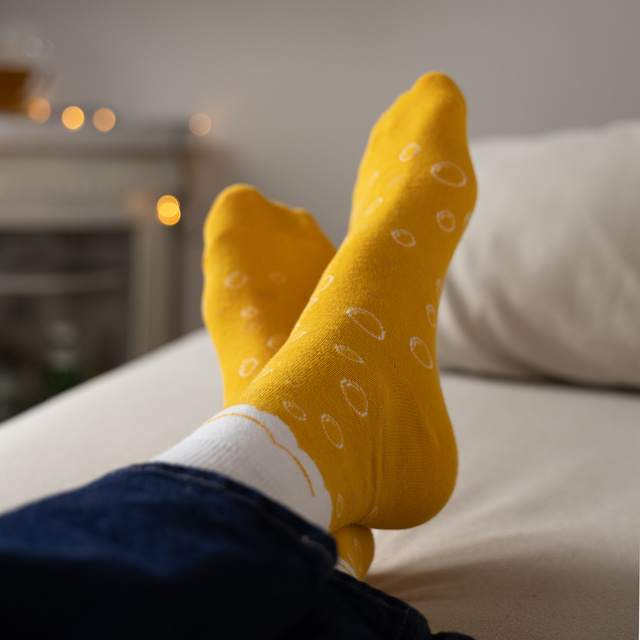 Sada pánskych ponožiek SOXO v pivnom krígli s podložkami