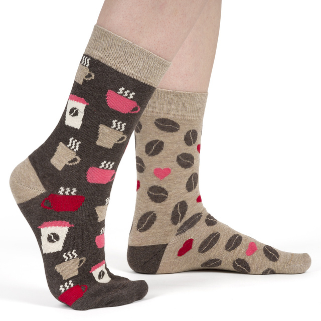 Sada 5x Farebné dámske ponožky SOXO nezhodné Pizza