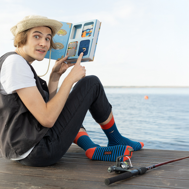 Pánske farebné ponožky SOXO Atlas Rybársky - 4 páry