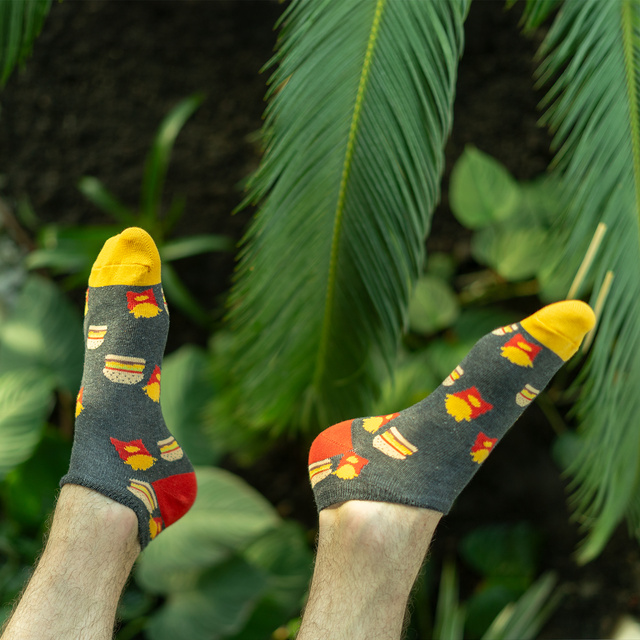 Sada 3x Farebné pánske ponožky SOXO GOOD STUFF bavlnené pizza | pivo