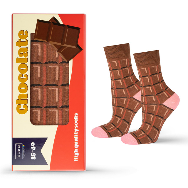 Dámske ponožky SOXO tabuľka čokolády