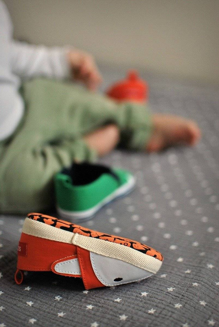 Papučky pre bábätká oranžové SOXO líšky