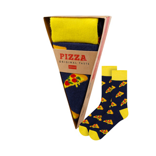 Farebné ponožky pre mužov a ženy SOXO pizza v krabičke