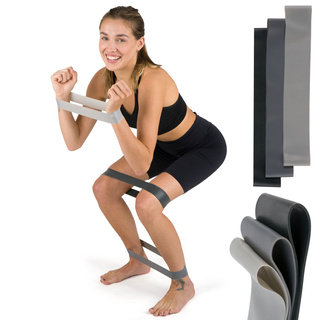 Sada 3x Gumy na cvičenie Soxo sivé gumy na cvičenie