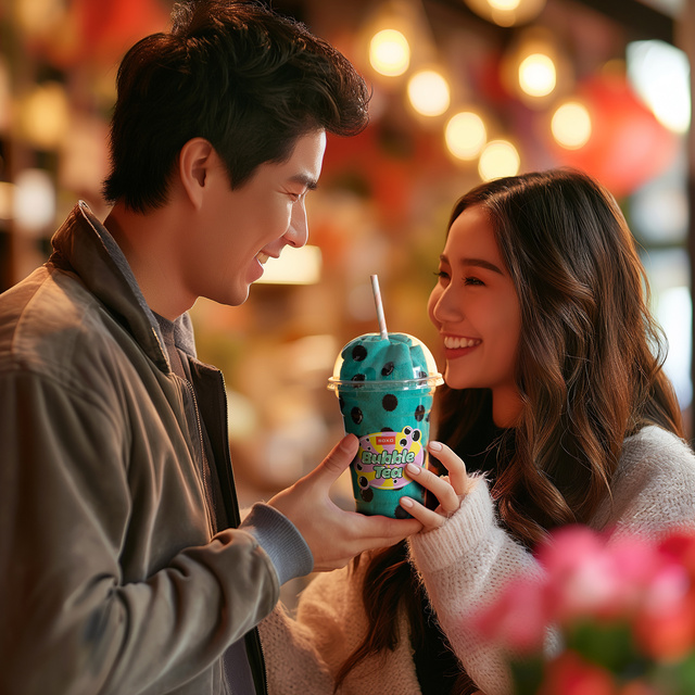 Pánske dámske ponožky Soxo tyrkysové Bubble Tea - 2 páry