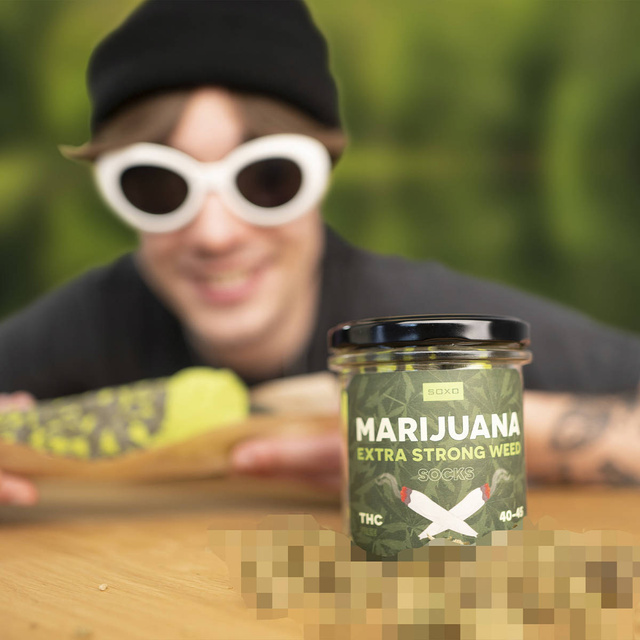 Veselé zelené pánske ponožky SOXO v tégliku vtipné bavlnené