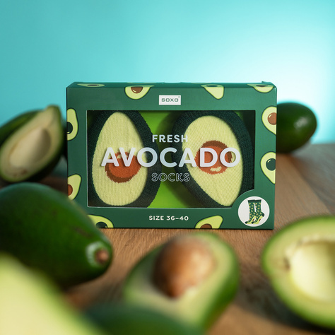 Dámske | Pánske ponožky SOXO | Avokádo v krabičke