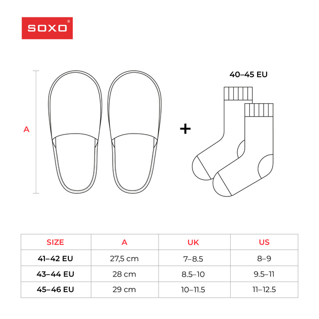 Sada 1x Farebné pánske ponožky SOXO Superman a 1x pánske papuče Superman