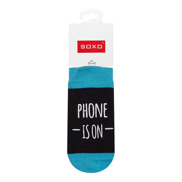 Dámske ponožky SOXO s nápisom Phone is on